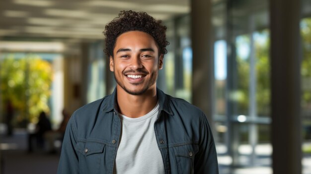 Smiling young AfricanAmerican man