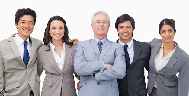 Smiling young businessteam with their mentor