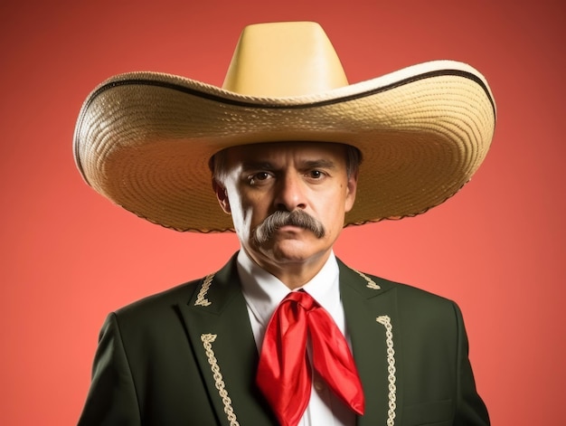 Smiling young man of mexican descent against neutral background