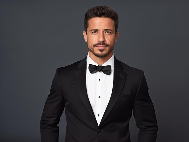 Photo smiling young man of mexican descent dressed in an suit