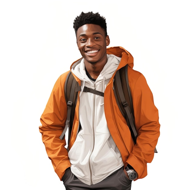 Smiling young man with a backpack