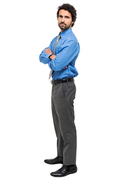 smiling young manager portrait full length