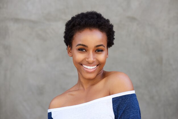 Smiling young modern black woman 