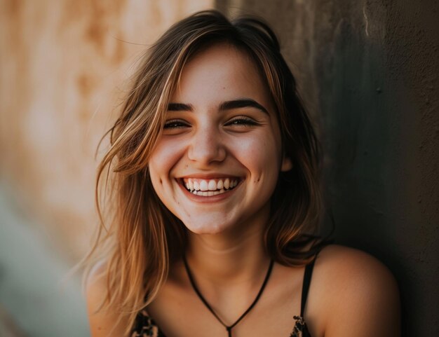 Foto una giovane donna sorridente un ritratto sorridente