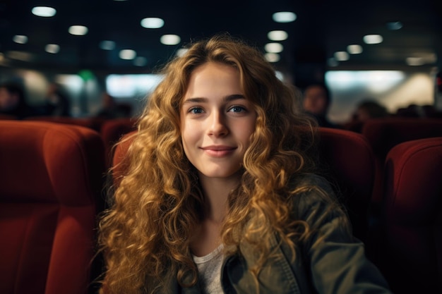 Smiling Young Woman with Golden Curls