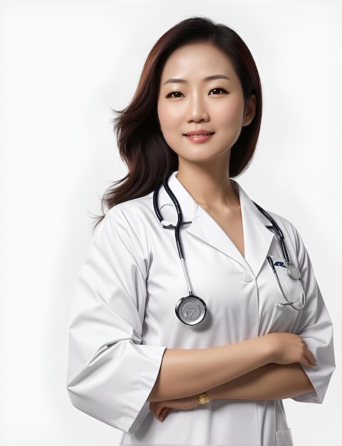 Smilling vrouwelijke arts portait Medische gezondheidszorg en geneeskunde concept