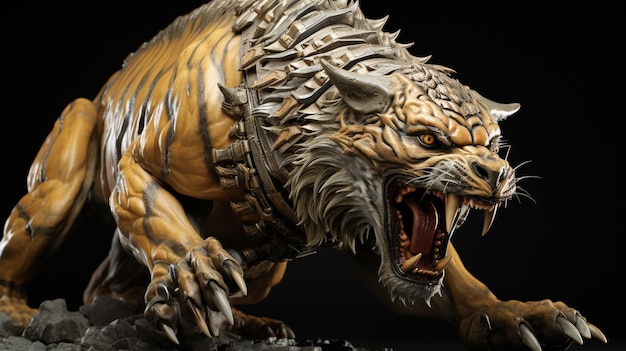 스미로돈 사버 스 타이거 (Smilodon Saber Tooth Tiger) 는 거대한 스밀로돈 생성자 아이 (Smiledon generative ai) 를 어내는 의 스프레이를 <unk>다.