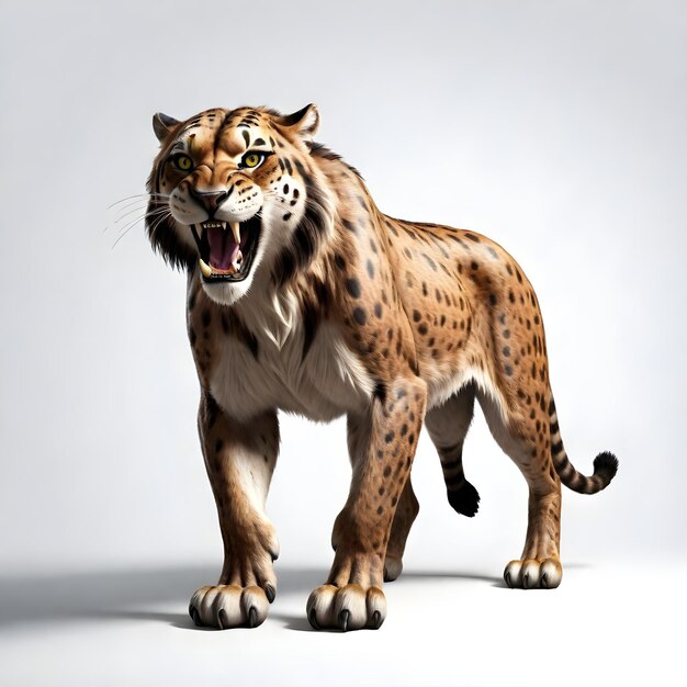 Photo smilodon tiger dinosaurus