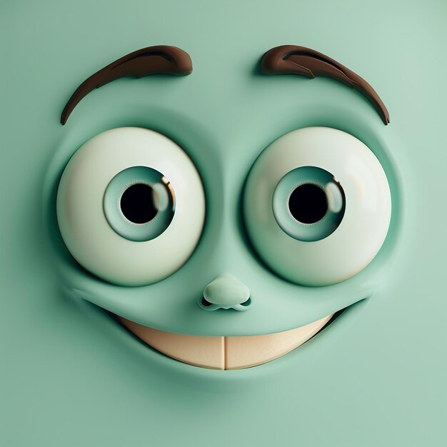 Foto emoji con la faccia sorridente su uno sfondo verde chiaro