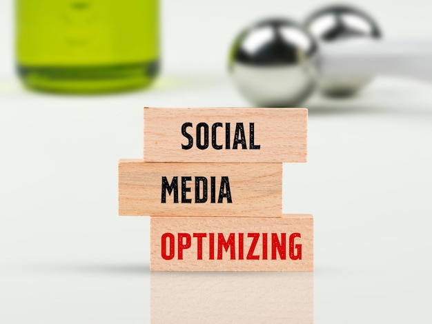 Foto ottimizzazione dei social media smo marketing su internet e background di marketing online