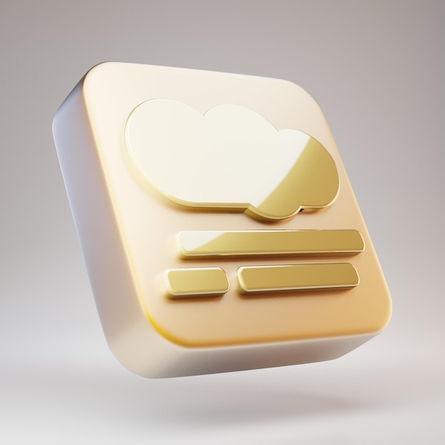 Smog icon. Golden Smog symbol on matte gold plate. 3D rendered Social Media Icon.