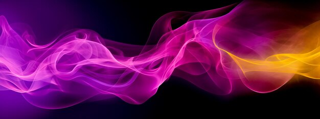 Smoke abstract purple and yellow wave generative ai