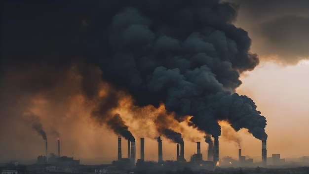 写真 煙と空気汚染 大気の汚染 空気汚染の概念 人工知能によって生成された画像