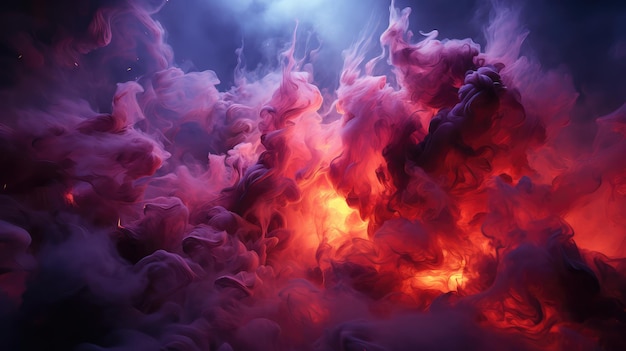 연기 배경 아름다운 다채로운 연기 예술 사진 AI