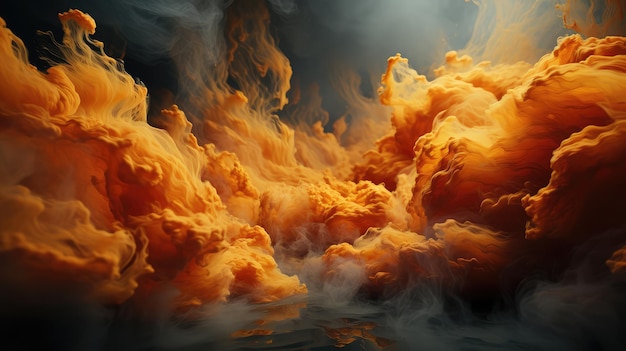 Дымный фон Красивый золотой дым Художественная фотография ИИ