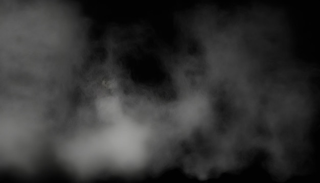 Photo smoke billowing in the dark, with alpha channel