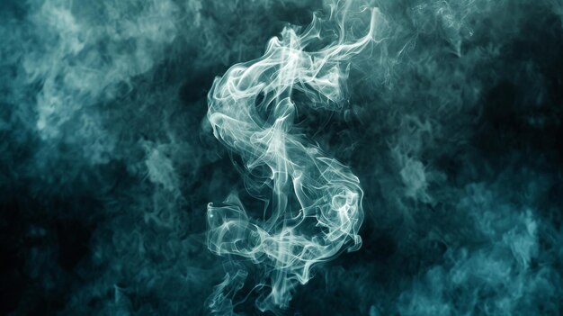 Smoke Billowing Out of a Dollar Sign on a Black Background