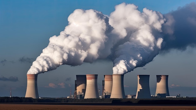 Smoke billows from a coal fired power plant.