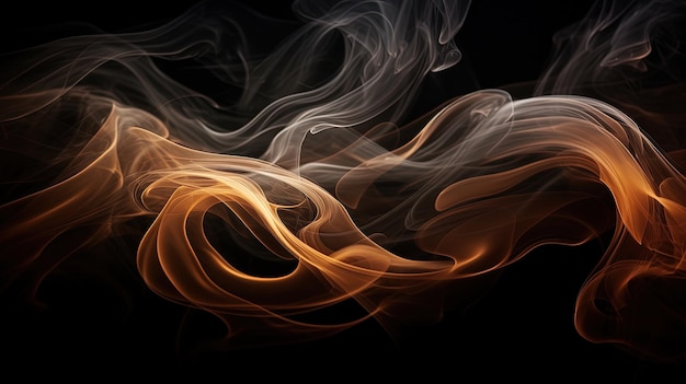 Smoke on black background generated by ai