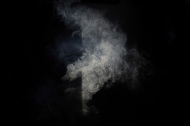 Smoke on a black background and shadow.