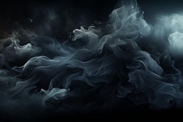 Smoke Black background Used in editing Second hand smoke High quality photo