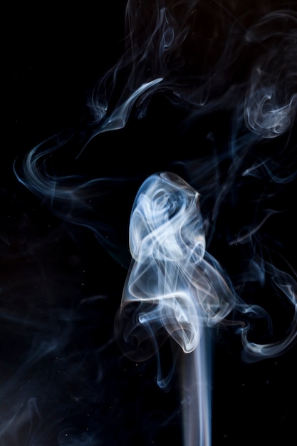 Smoke on black background.