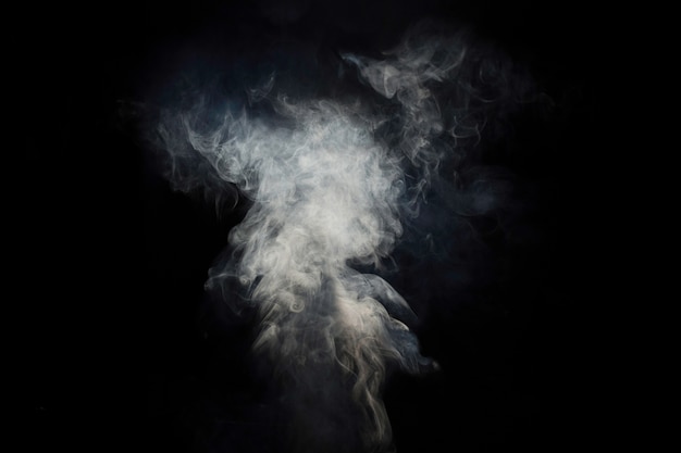 Smoke on a black background.