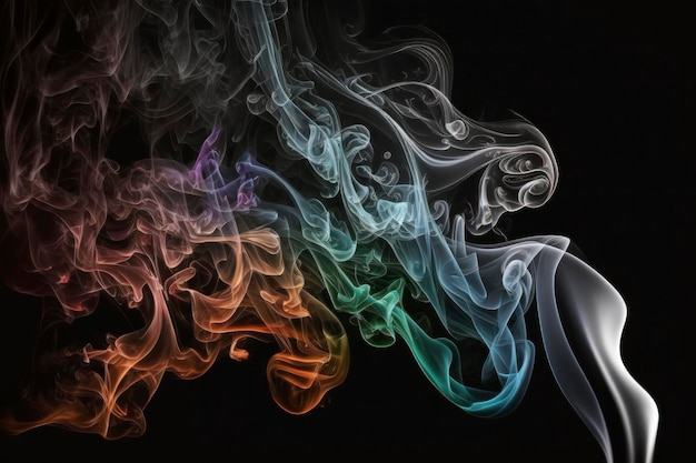 Smoke to the black background