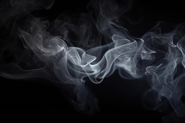 Smoke bursting out on black background