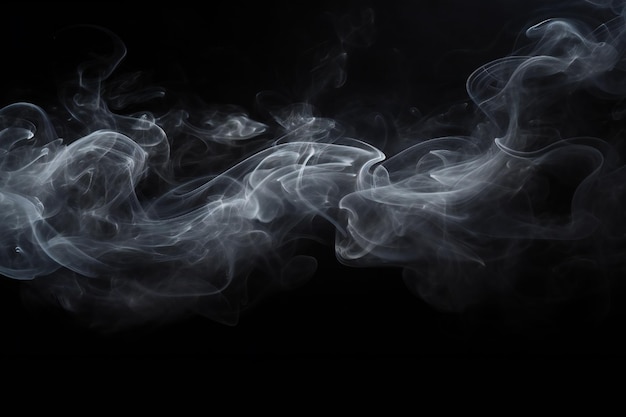 Smoke bursting out on black background