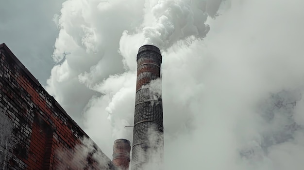 Smoke chimney air pollution environment problems Background concept