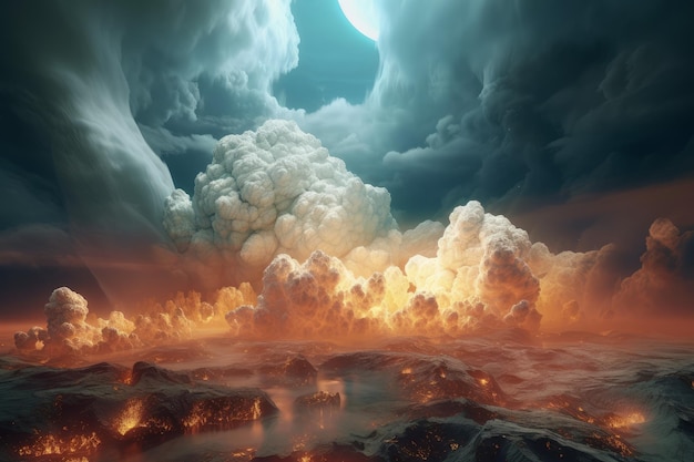 Smoke clouds planet Generate Ai