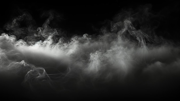 Smoke clouds steam mist fog and white foggy vapor