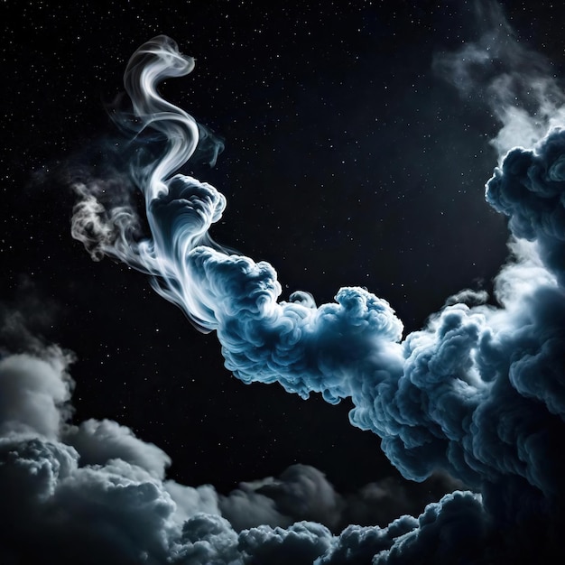 煙と雲と夜の空 煙と云と夜の天<unk> 背景は煙と雲