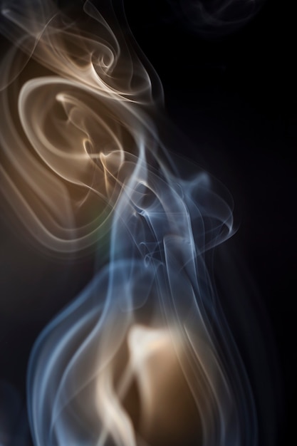 Smoke collection on black background