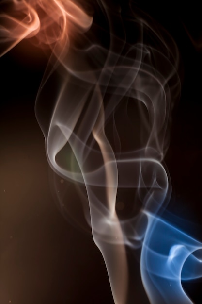 Photo smoke collection on black background