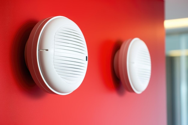 Smoke detectors on a modern wall