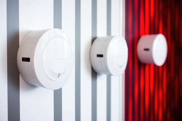 Smoke detectors on a modern wall