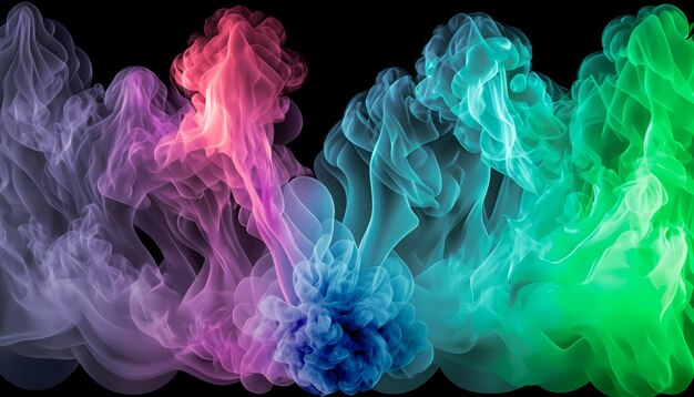 Smoke Effect Multi Color Gradient Fluid Element Commercial Transparent PNG Image