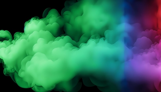 Smoke effect multicolor gradient fluid element commercial transparent png image