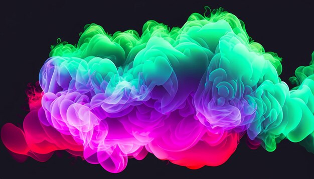 Photo smoke effect multicolor gradient fluid element commercial transparent png image