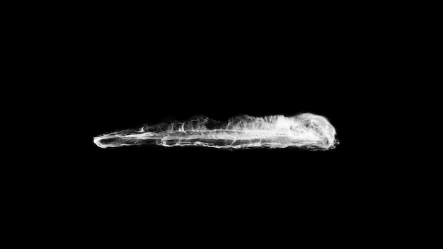 A smoke from a cigarette is shown on a black background.