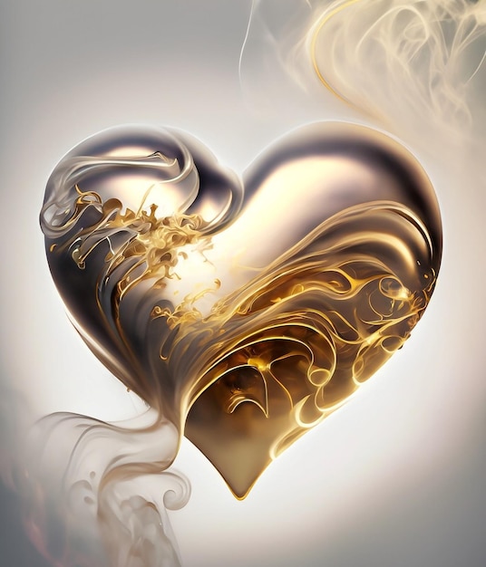 Smoke gold heart background image