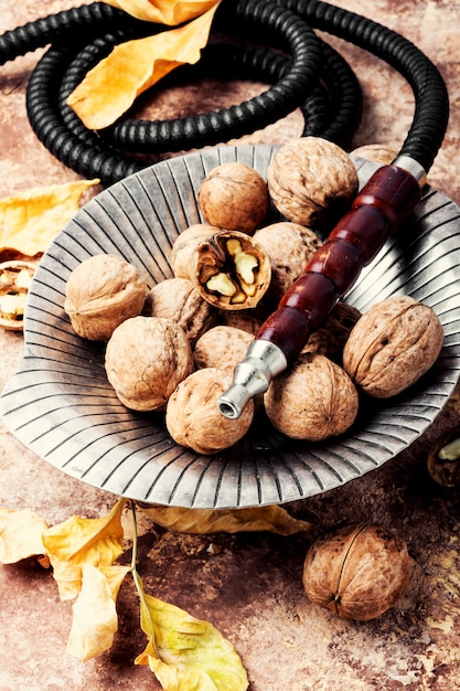 Smoke hookah with aroma walnut