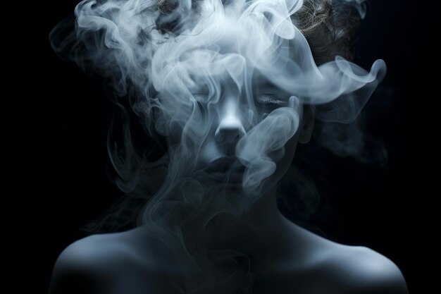 Smoke human ghostly face Generate Ai