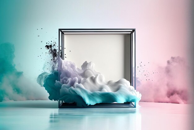 Photo smoke ink in water frame