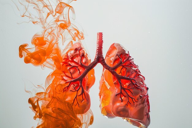 smoke is in the air and a pair of lungs are in the air generative ai