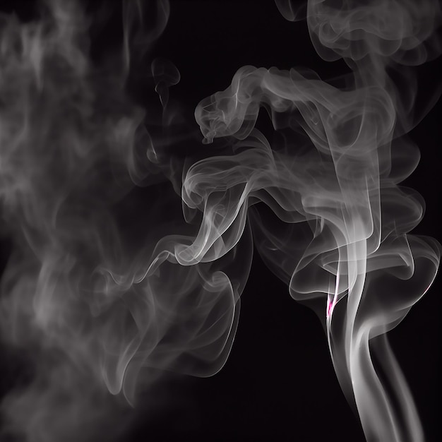 Smoke is shown against a black background.