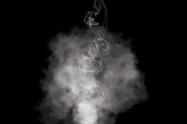 a smoke is shown with a black background and the word smoke