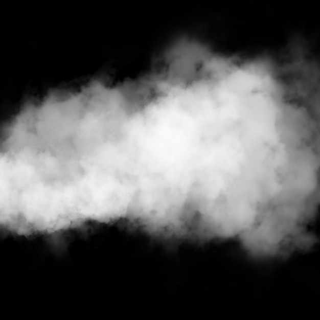煙の覆い 滑らかな黒い背景